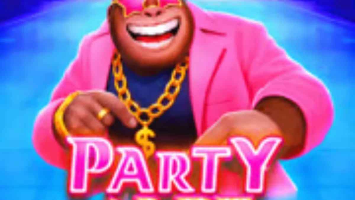 Karakter primata bergaya dalam permainan slot Party Ape